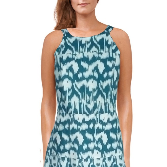 Ocean White Textured Abstract Print Sheath Dress - Picture 2 of 7